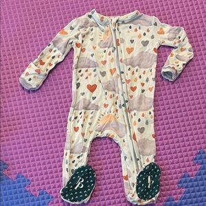 Posh Peanut Gender Neutral Clouds Raining Hearts and Sun- Soft Bamboo Material!